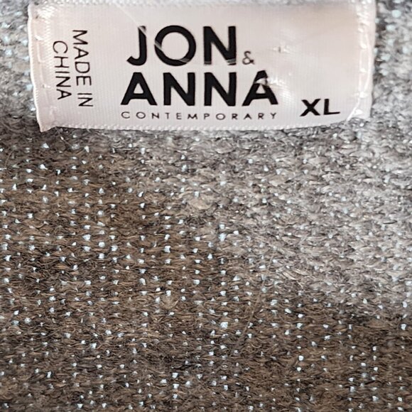 Jon & Anna Cropped Gray Knit Button-Up Sweater XL - Picture 7 of 8
